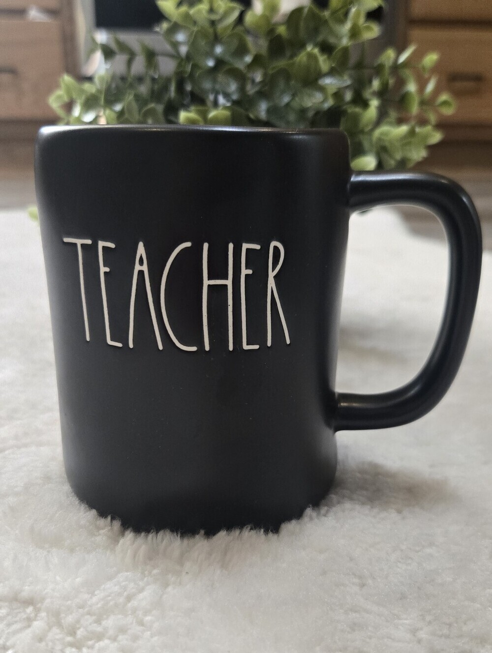 Rae Dunn Matte Black TEACHER Mug Artisan Collection by Magenta